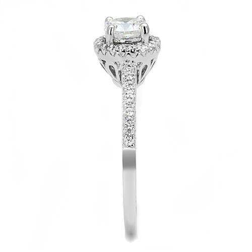 Alamode Rhodium 925 Sterling Silver Ring with AAA Grade CZ in Clear - Alamode - Flyclothing LLC