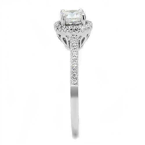 Alamode Rhodium 925 Sterling Silver Ring with AAA Grade CZ in Clear - Alamode - Flyclothing LLC