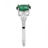 Alamode Rhodium 925 Sterling Silver Ring with Synthetic Synthetic Glass in Blue Zircon - Alamode - Flyclothing LLC