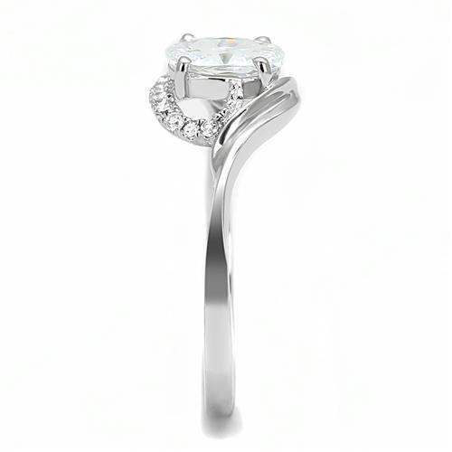Alamode Rhodium 925 Sterling Silver Ring with AAA Grade CZ in Clear - Alamode - Flyclothing LLC