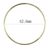 Alamode Gold Brass Bangle with Top Grade Crystal in Clear - Alamode