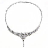 Alamode Rhodium Brass Jewelry Sets with AAA Grade CZ in Clear - Alamode - Flyclothing LLC