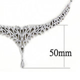 Alamode Rhodium Brass Jewelry Sets with AAA Grade CZ in Clear - Alamode - Flyclothing LLC
