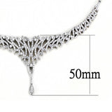 Alamode Rhodium Brass Jewelry Sets with AAA Grade CZ in Clear - Alamode