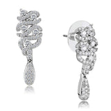 Alamode Rhodium Brass Jewelry Sets with AAA Grade CZ in Clear - Alamode - Flyclothing LLC