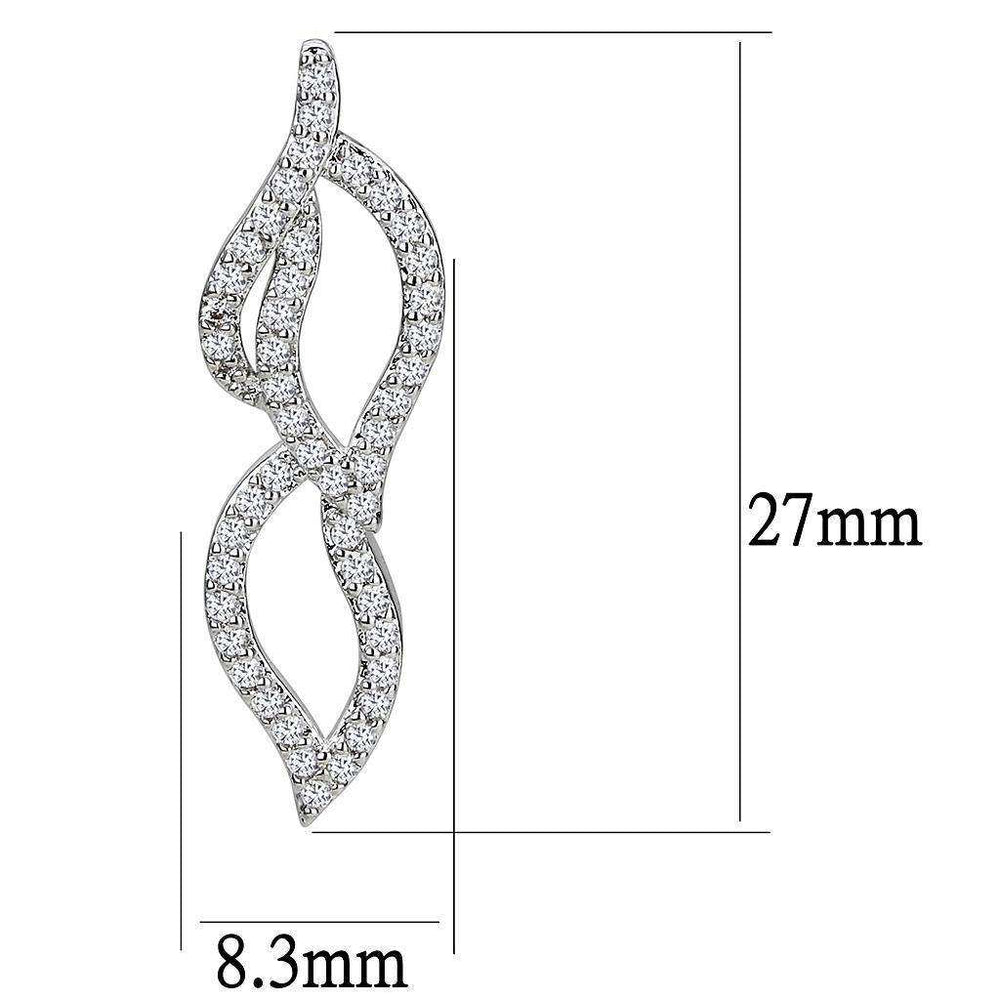 Alamode Rhodium Brass Jewelry Sets with AAA Grade CZ in Clear - Alamode - Flyclothing LLC