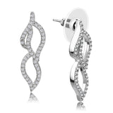 Alamode Rhodium Brass Jewelry Sets with AAA Grade CZ in Clear - Alamode