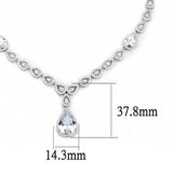Alamode Rhodium Brass Jewelry Sets with AAA Grade CZ in Clear - Alamode - Flyclothing LLC