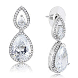 Alamode Rhodium Brass Jewelry Sets with AAA Grade CZ in Clear - Alamode - Flyclothing LLC