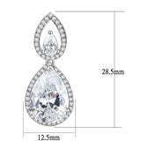 Alamode Rhodium Brass Jewelry Sets with AAA Grade CZ in Clear - Alamode - Flyclothing LLC
