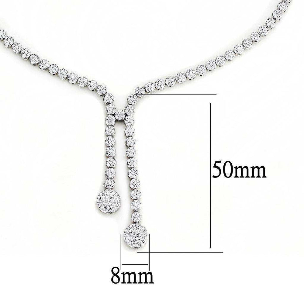 Alamode Rhodium Brass Jewelry Sets with AAA Grade CZ in Clear - Alamode - Flyclothing LLC