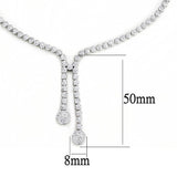 Alamode Rhodium Brass Jewelry Sets with AAA Grade CZ in Clear - Alamode