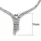 Alamode Rhodium Brass Jewelry Sets with AAA Grade CZ in Clear - Alamode - Flyclothing LLC