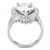 Alamode Rhodium Brass Ring with AAA Grade CZ in Clear - Alamode - Flyclothing LLC
