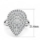 Alamode Rhodium Brass Ring with AAA Grade CZ in Clear - Alamode - Flyclothing LLC