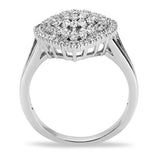 Alamode Rhodium Brass Ring with AAA Grade CZ in Clear - Alamode - Flyclothing LLC