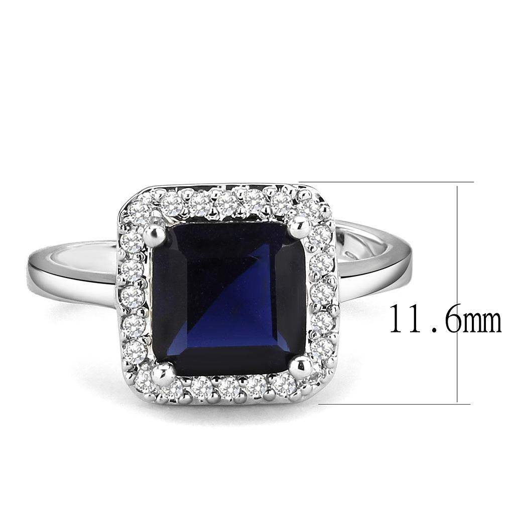 Alamode Rhodium Brass Ring with Synthetic Synthetic Glass in Montana - Alamode - Flyclothing LLC