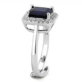 Alamode Rhodium Brass Ring with Synthetic Synthetic Glass in Montana - Alamode - Flyclothing LLC