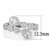 Alamode Rhodium Brass Ring with AAA Grade CZ in Clear - Alamode - Flyclothing LLC