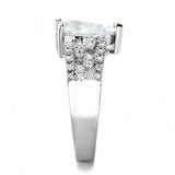Alamode Rhodium Brass Ring with AAA Grade CZ in Clear - Alamode - Flyclothing LLC