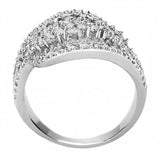 Alamode Rhodium Brass Ring with AAA Grade CZ in Clear - Alamode - Flyclothing LLC
