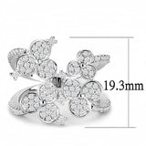 Alamode Rhodium Brass Ring with AAA Grade CZ in Clear - Alamode - Flyclothing LLC