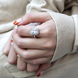 Alamode Rhodium Brass Ring with AAA Grade CZ in Clear - Alamode - Flyclothing LLC