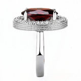 Alamode Rhodium Brass Ring with AAA Grade CZ in Garnet - Alamode - Flyclothing LLC