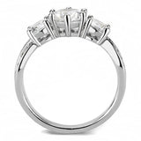 Alamode Rhodium Brass Ring with AAA Grade CZ in Clear - Alamode - Flyclothing LLC
