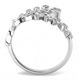 Alamode Rhodium Brass Ring with AAA Grade CZ in Clear - Alamode