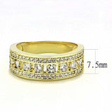 Alamode Gold Brass Ring with AAA Grade CZ in Clear - Alamode - Flyclothing LLC