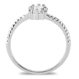 Alamode Rhodium Brass Ring with AAA Grade CZ in Clear - Alamode - Flyclothing LLC