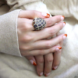 Alamode Gold+Ruthenium Brass Ring with AAA Grade CZ in Multi Color - Alamode - Flyclothing LLC