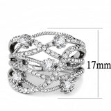 Alamode Rhodium Brass Ring with AAA Grade CZ in Clear - Alamode - Flyclothing LLC