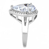 Alamode Rhodium Brass Ring with AAA Grade CZ in Clear - Alamode - Flyclothing LLC
