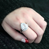 Alamode Rhodium Brass Ring with AAA Grade CZ in Clear - Alamode - Flyclothing LLC
