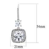 Alamode Rhodium Brass Earrings with AAA Grade CZ in Clear - Alamode - Flyclothing LLC