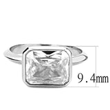 Alamode Rhodium Brass Ring with AAA Grade CZ in Clear - Alamode - Flyclothing LLC