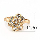 Alamode Rose Gold Brass Ring with Top Grade Crystal in Clear - Alamode - Flyclothing LLC