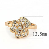 Alamode Rose Gold Brass Ring with Top Grade Crystal in Clear - Alamode
