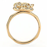 Alamode Rose Gold Brass Ring with Top Grade Crystal in Clear - Alamode - Flyclothing LLC
