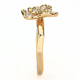 Alamode Rose Gold Brass Ring with Top Grade Crystal in Clear - Alamode - Flyclothing LLC