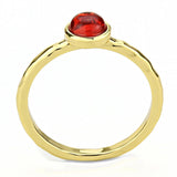 Alamode Gold Brass Ring with Synthetic Synthetic Glass in Garnet - Alamode