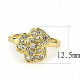 Alamode Gold Brass Ring with Top Grade Crystal in Clear - Alamode - Flyclothing LLC