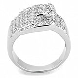 Alamode Rhodium Brass Ring with AAA Grade CZ in Clear - Alamode - Flyclothing LLC