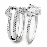 Alamode Rhodium Brass Ring with AAA Grade CZ in Clear - Alamode - Flyclothing LLC
