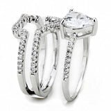 Alamode Rhodium Brass Ring with AAA Grade CZ in Clear - Alamode