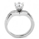 Alamode Rhodium Brass Ring with AAA Grade CZ in Clear - Alamode - Flyclothing LLC