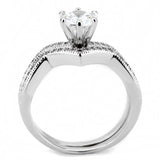Alamode Rhodium Brass Ring with AAA Grade CZ in Clear - Alamode - Flyclothing LLC