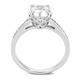 Alamode Rhodium Brass Ring with AAA Grade CZ in Clear - Alamode - Flyclothing LLC